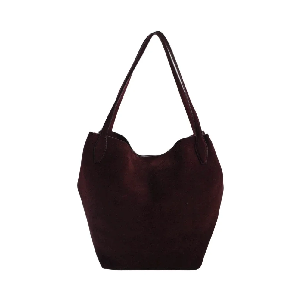 Madewell The Shopper Tote Soft Grain Suede Dark Carob Oversized Shoulder Bag - Picture 7 of 14